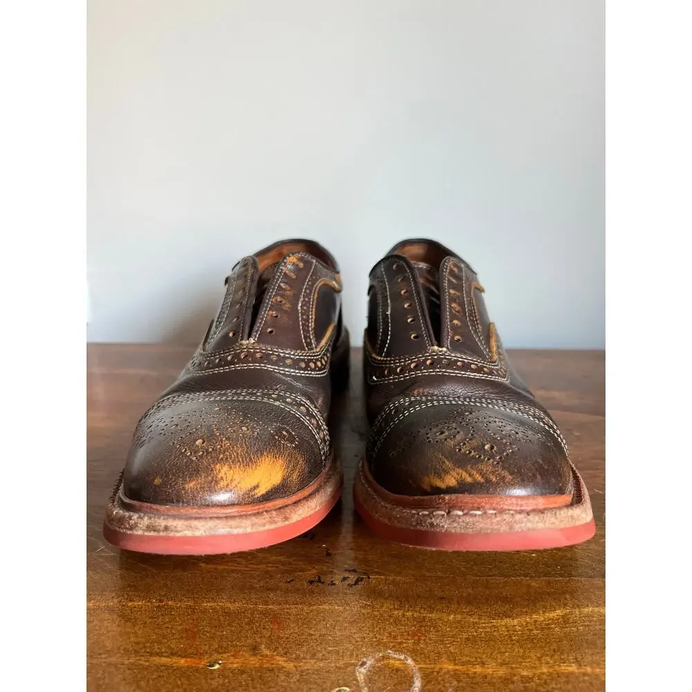Allen Edmonds Strandmok Cap-toe Oxford with Dainite Rubber Sole Brown Men 10.5 B